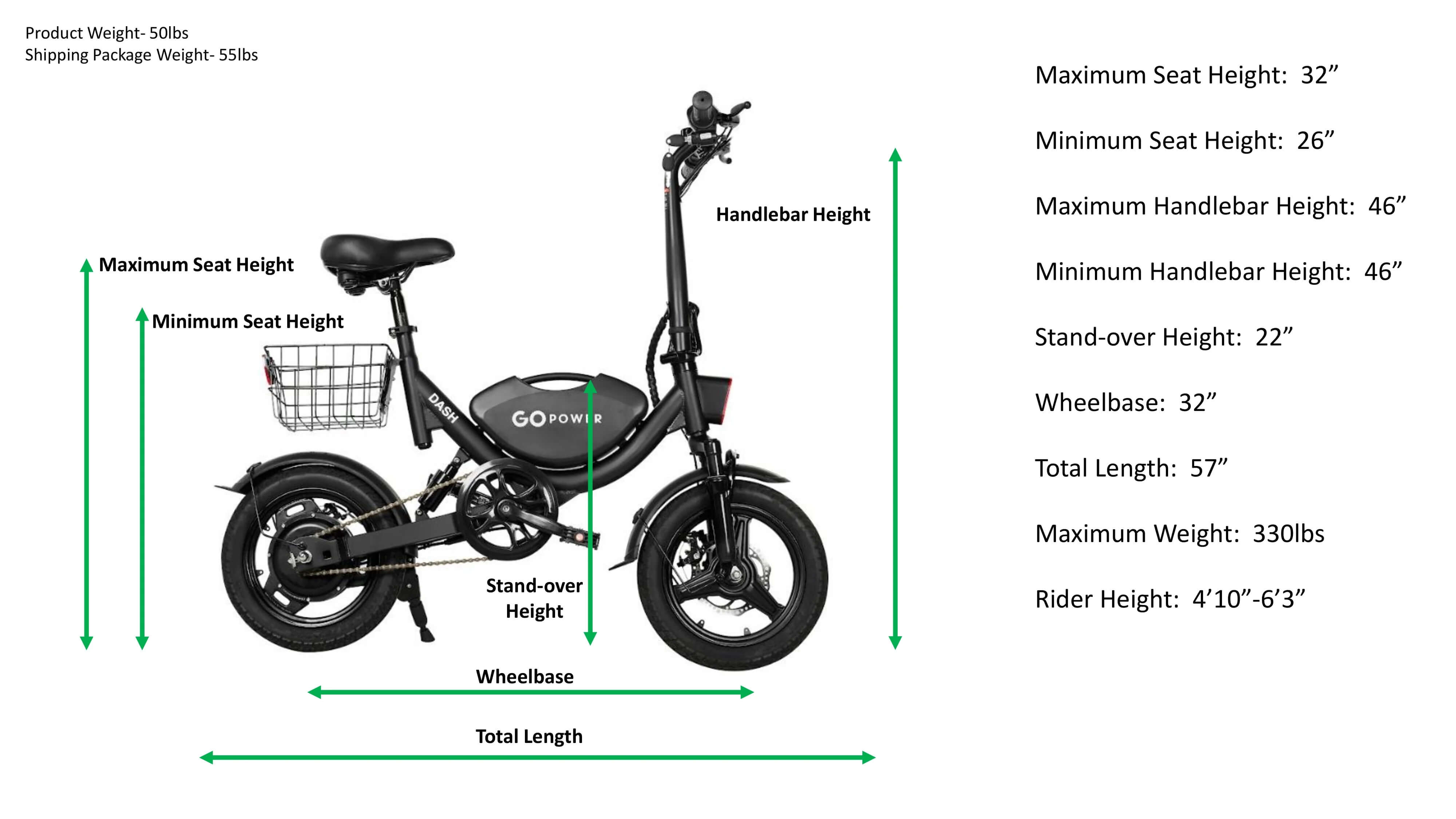 GoPowerBike GoDash 400W 36V Mini Folding Electric Bike