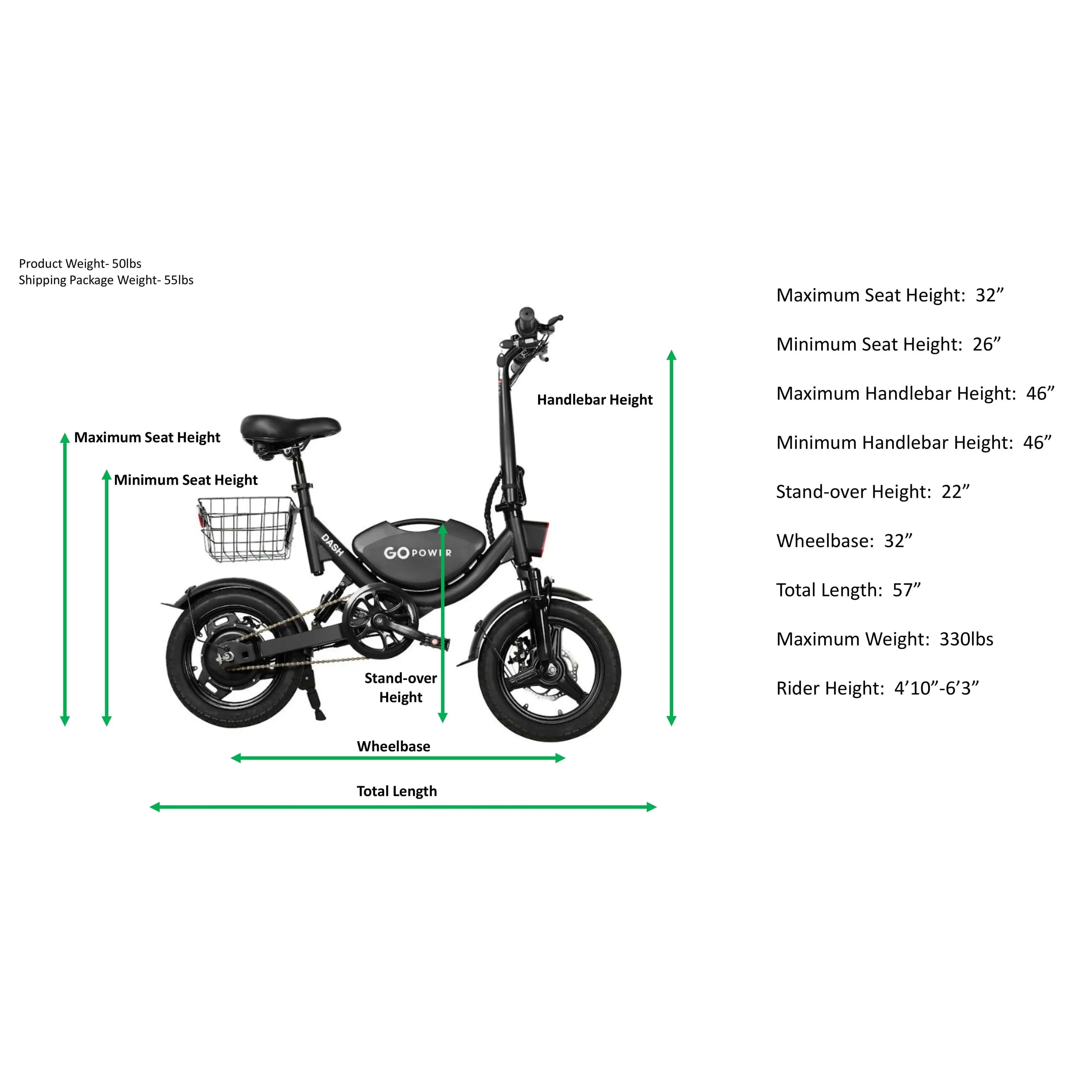 GoPowerBike GoDash 400W 36V Mini Folding Electric Bike  Electric Bikes Paradise