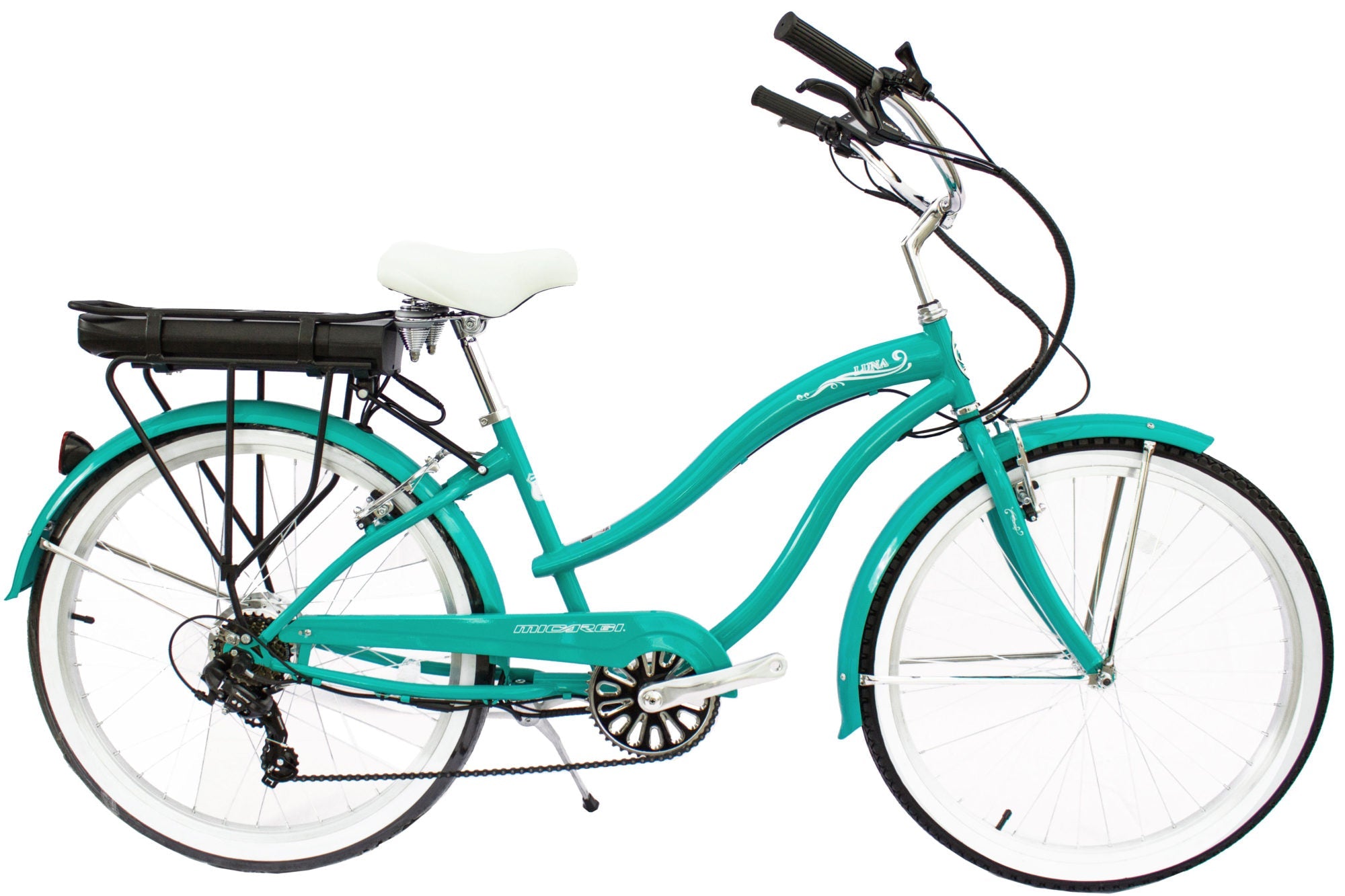 Micargi Luna Women's 350W 48V Step Through Beach Cruiser Electric Bike