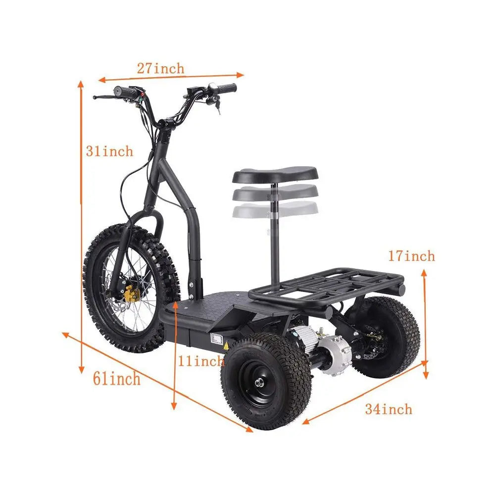 MotoTec 48V 1200W Electric Trike  Electric Bikes Paradise