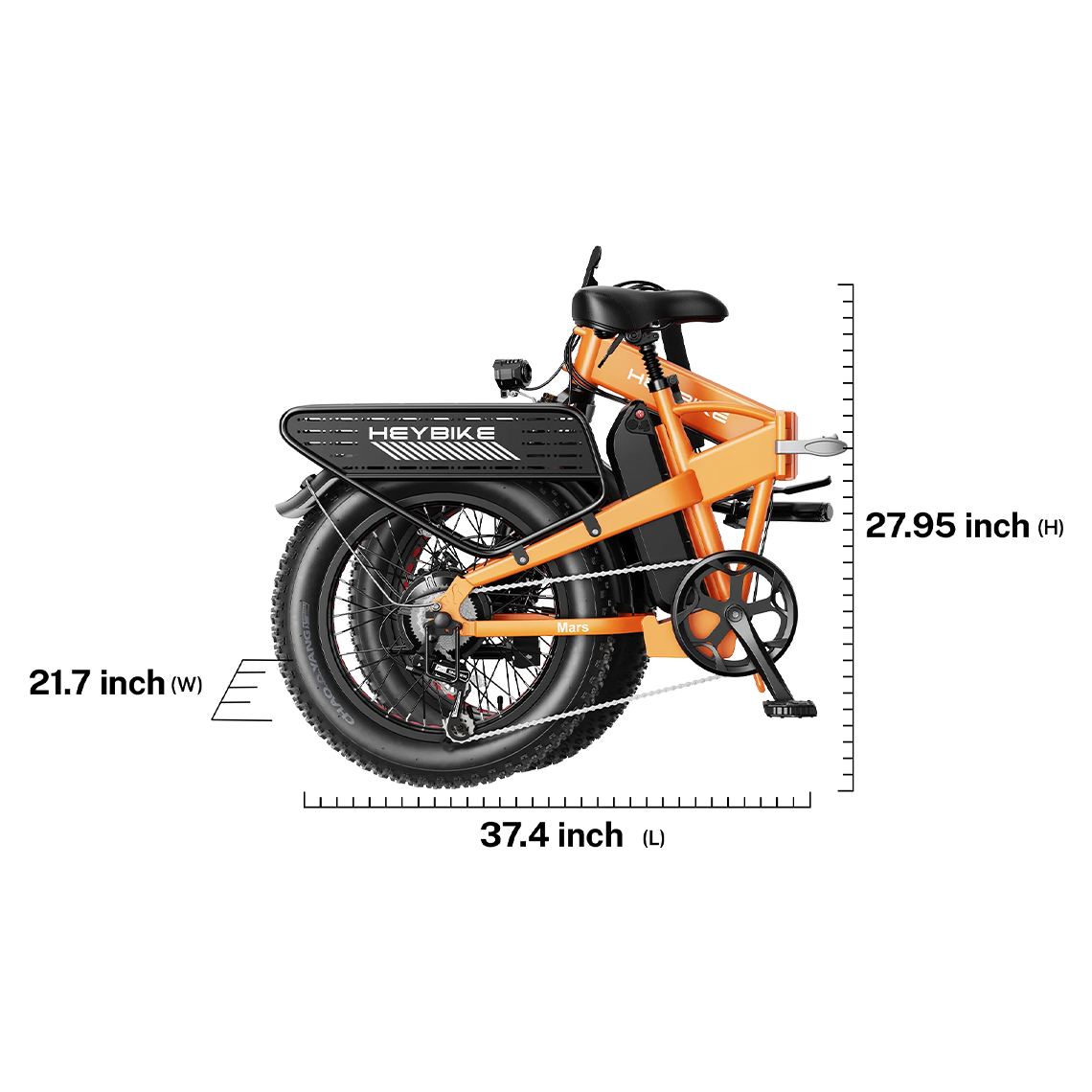 Heybike Mars 2.0 1000W Folding Fat Tire Electric Bike