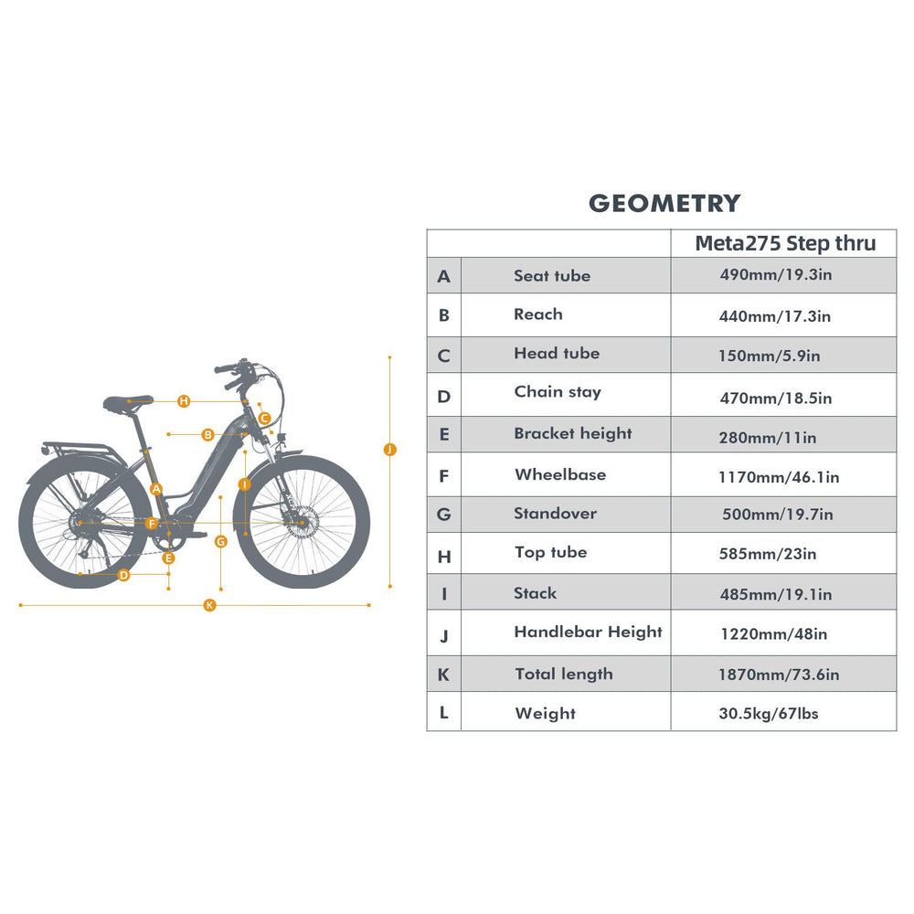 Eunorau Meta275 1.0 Electric City Bike
