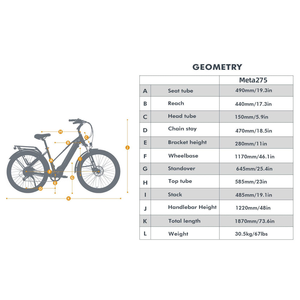 Eunorau Meta275 1.0 Electric City Bike