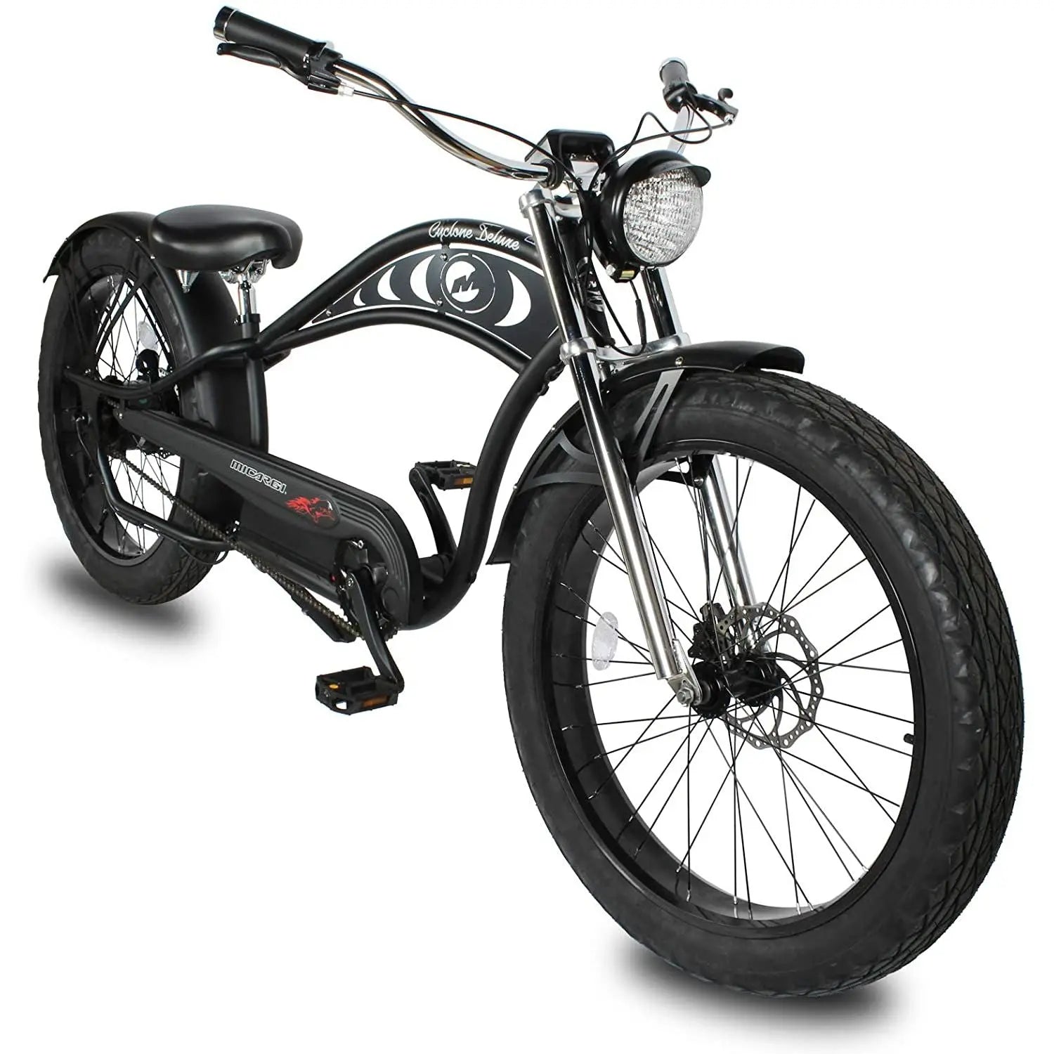 Micargi Cyclone 2.0 Deluxe 500W 48V Fat Tire Stretch Cruiser Electric Bike  Electric Bikes Paradise