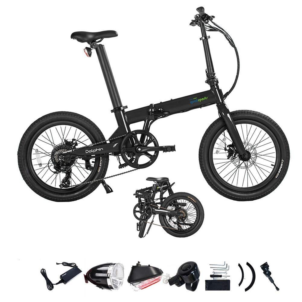 Qualisports Dolphin 350W 20-Inch Long-Range Folding Electric Bike