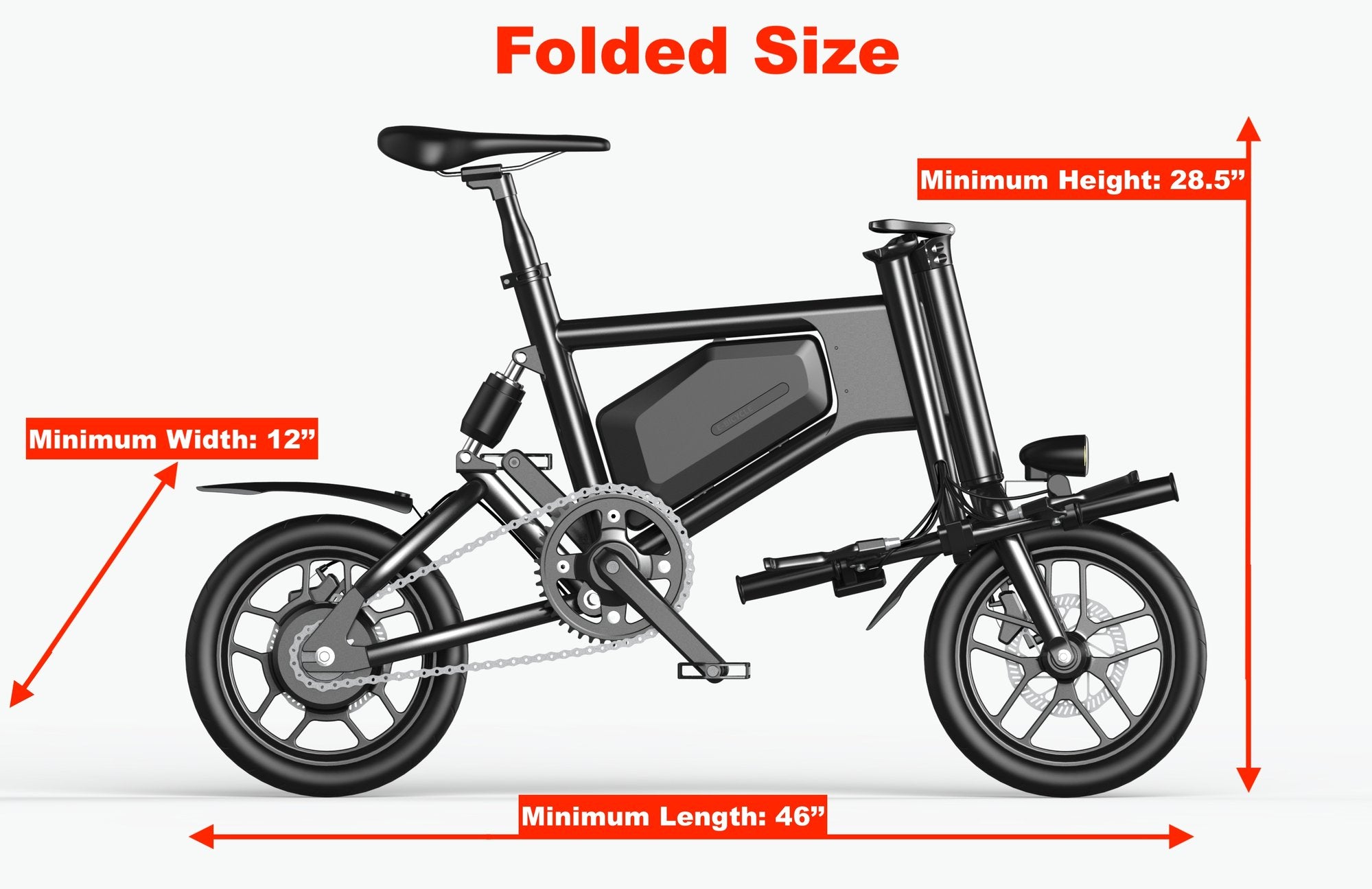 GlareWheel EB-X5 Foldable 15mph Compact Electric Bike