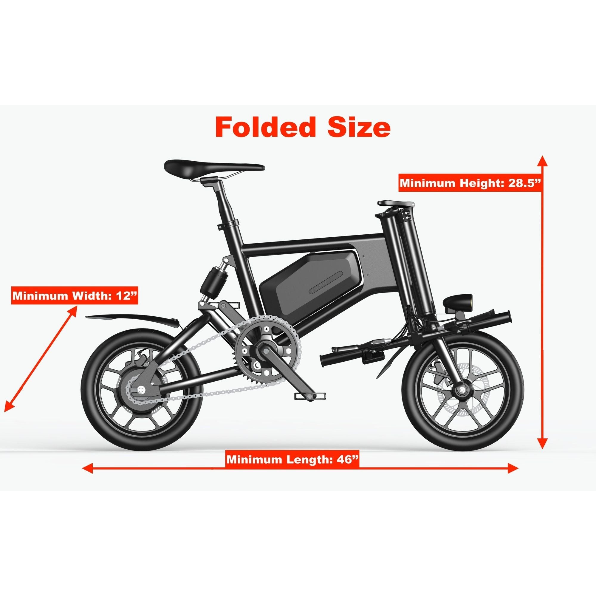 GlareWheel EB-X5 Foldable 15mph Compact Electric Bike
