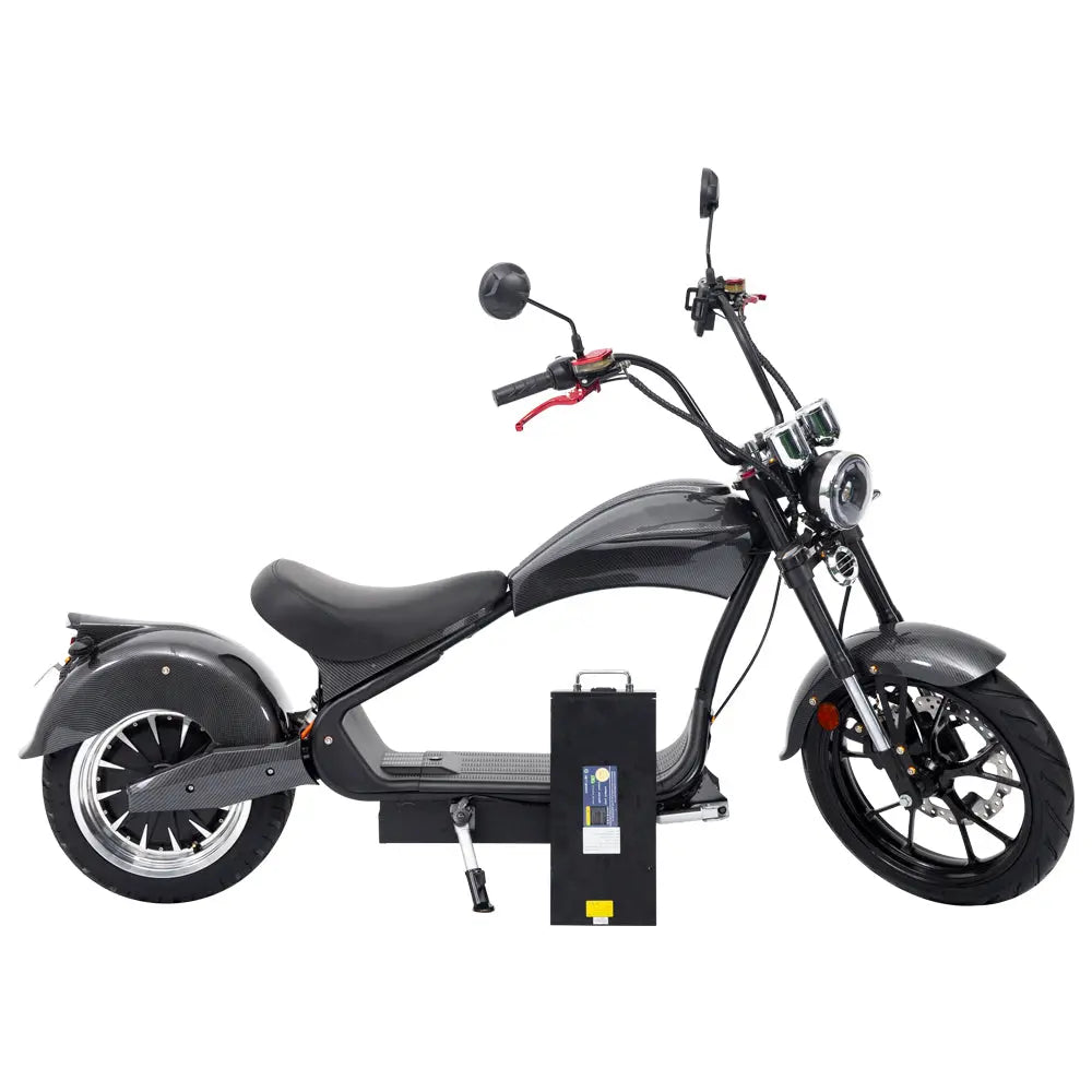 SoverSky MH3 4000W 45MPH Lithium Carbon Fiber Chopper Electric Motorcycle Scooter  Electric Bikes Paradise