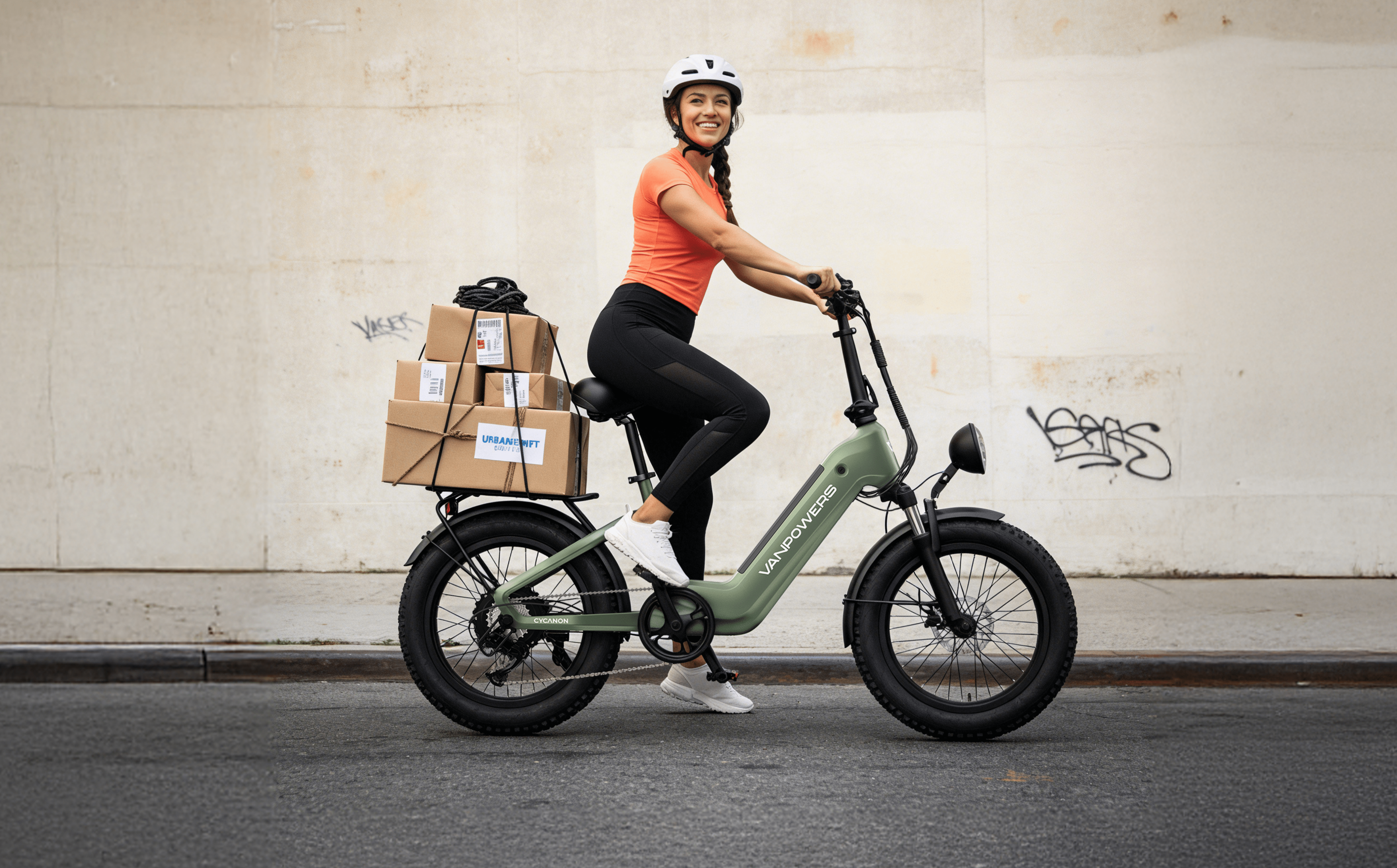 Vanpowers Cycanon Step Thru Fat Tire Folding Electric Bike