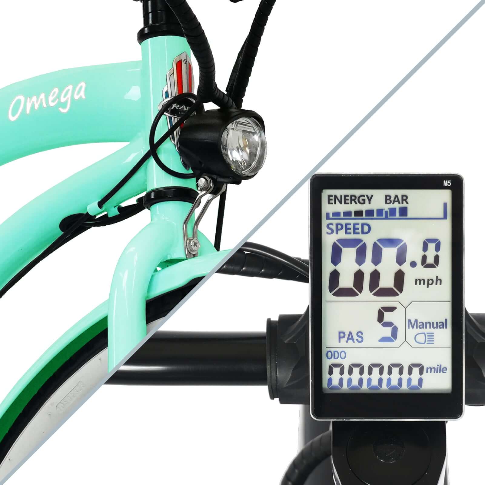 Tracer Omega 500W Electric Beach Cruiser Bike for Women