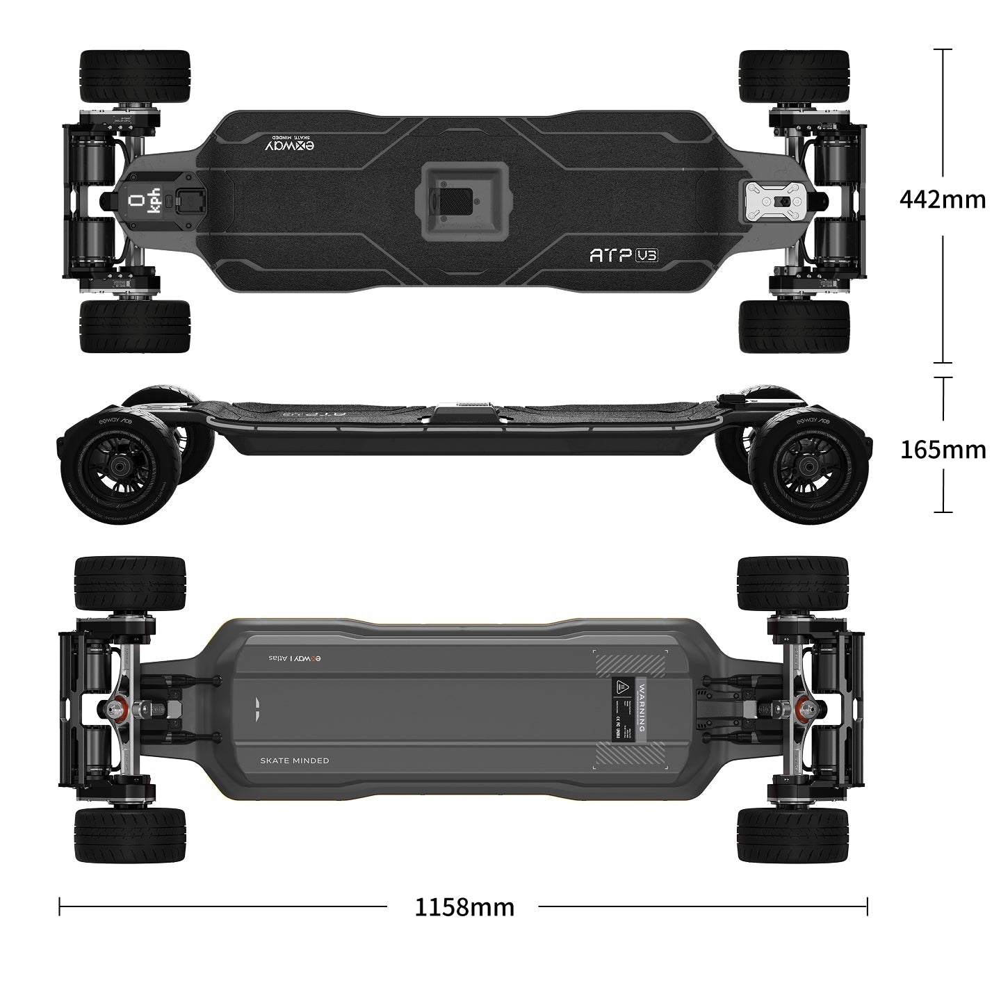 Exway Atlas Pro V3 4WD 10kW All-Terrain Electric Skateboard