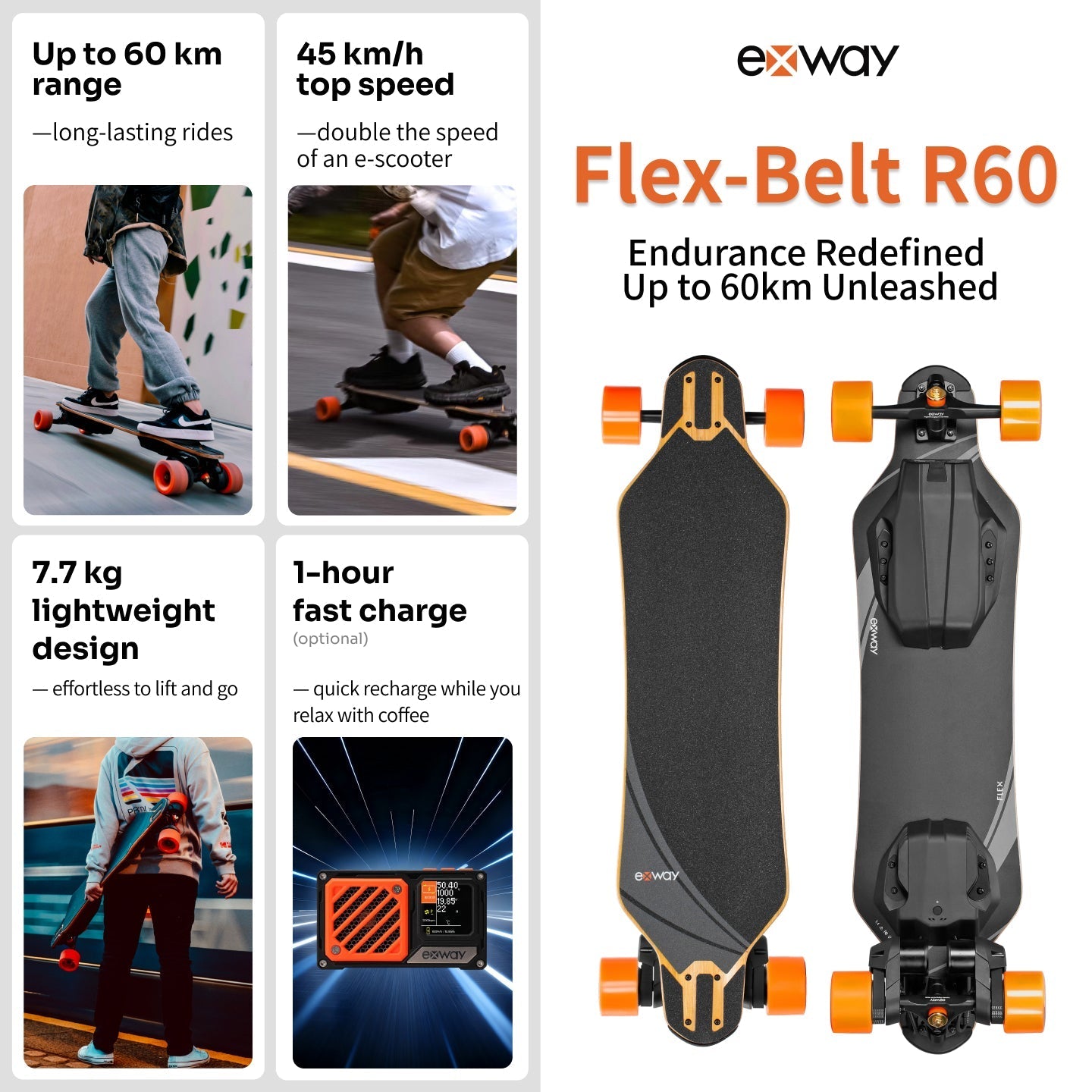 Exway Flex Belt Electric Skateboard