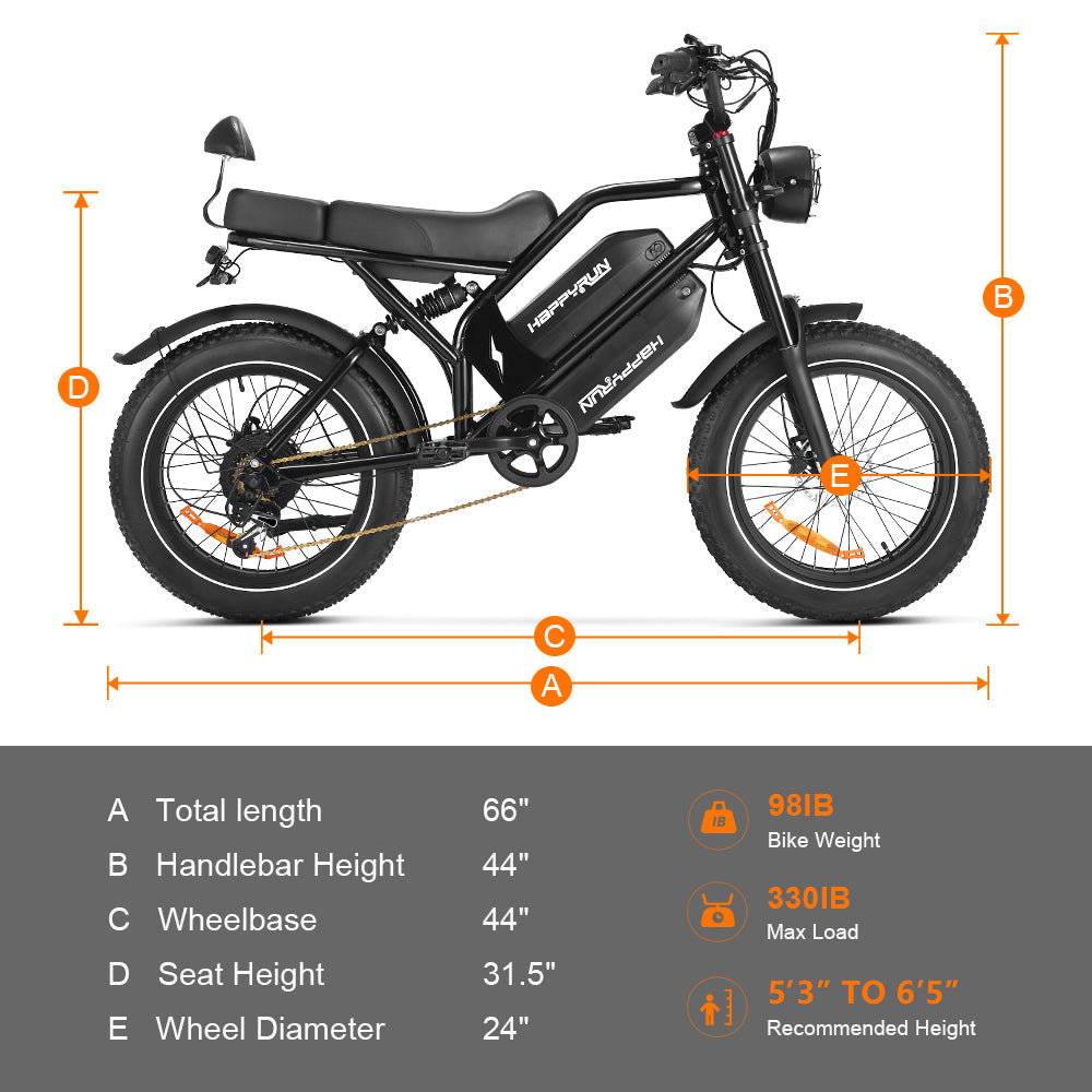 HappyRun Tank G70 2000W Dual Battery Cargo Electric Bike
