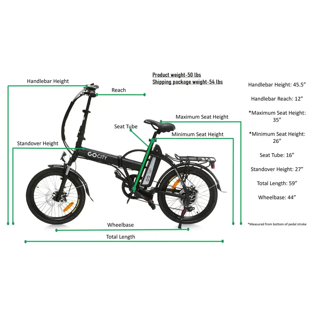 GoPowerBike GoCity 500W 48V Folding Electric Commuter Bike  Electric Bikes Paradise