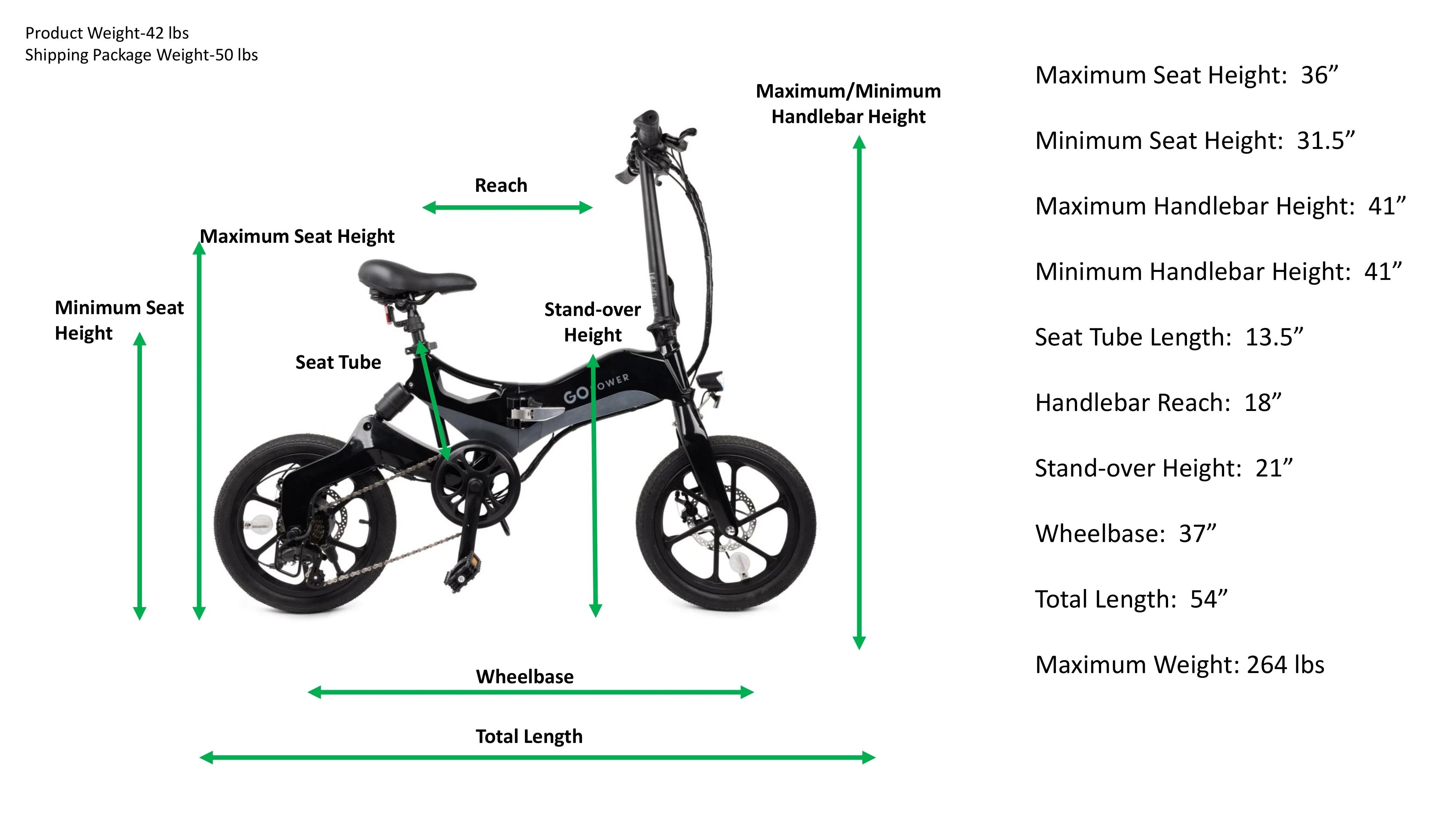 GoPowerBike GoKlik 350W 36V 18Ah Folding Electric Bike