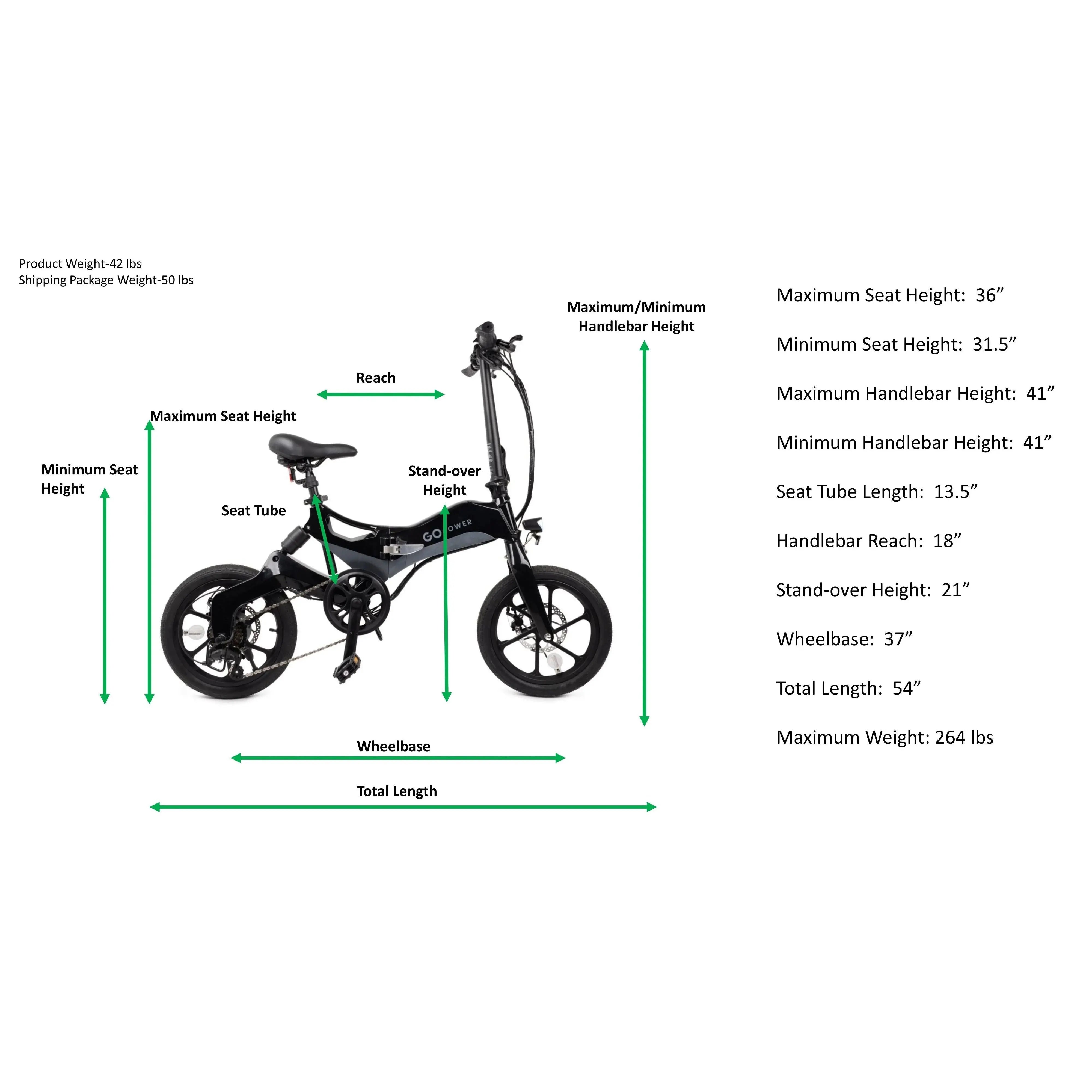 GoPowerBike GoKlik 350W 36V 18Ah Folding Electric Bike  Electric Bikes Paradise