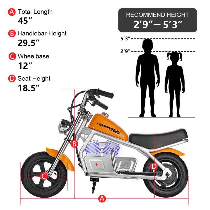 HappyRun Pulse 11 Kids Electric Motorcycle