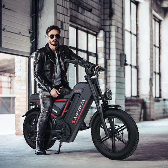 G-Force ZM PRO 1000W 52V Fat Tire Moped-Style Electric Bike