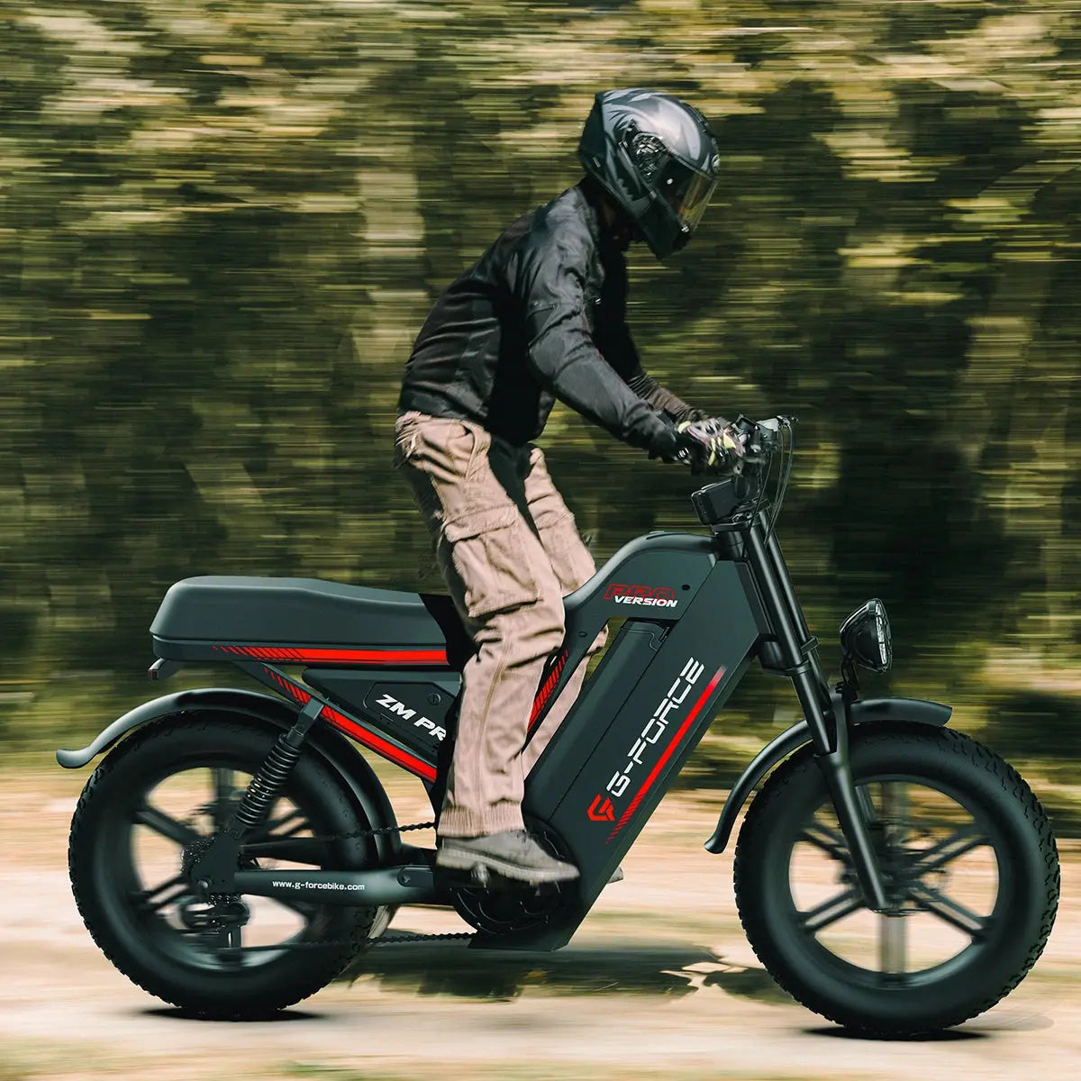 G-Force ZM PRO 1000W 52V Fat Tire Moped-Style Electric Bike