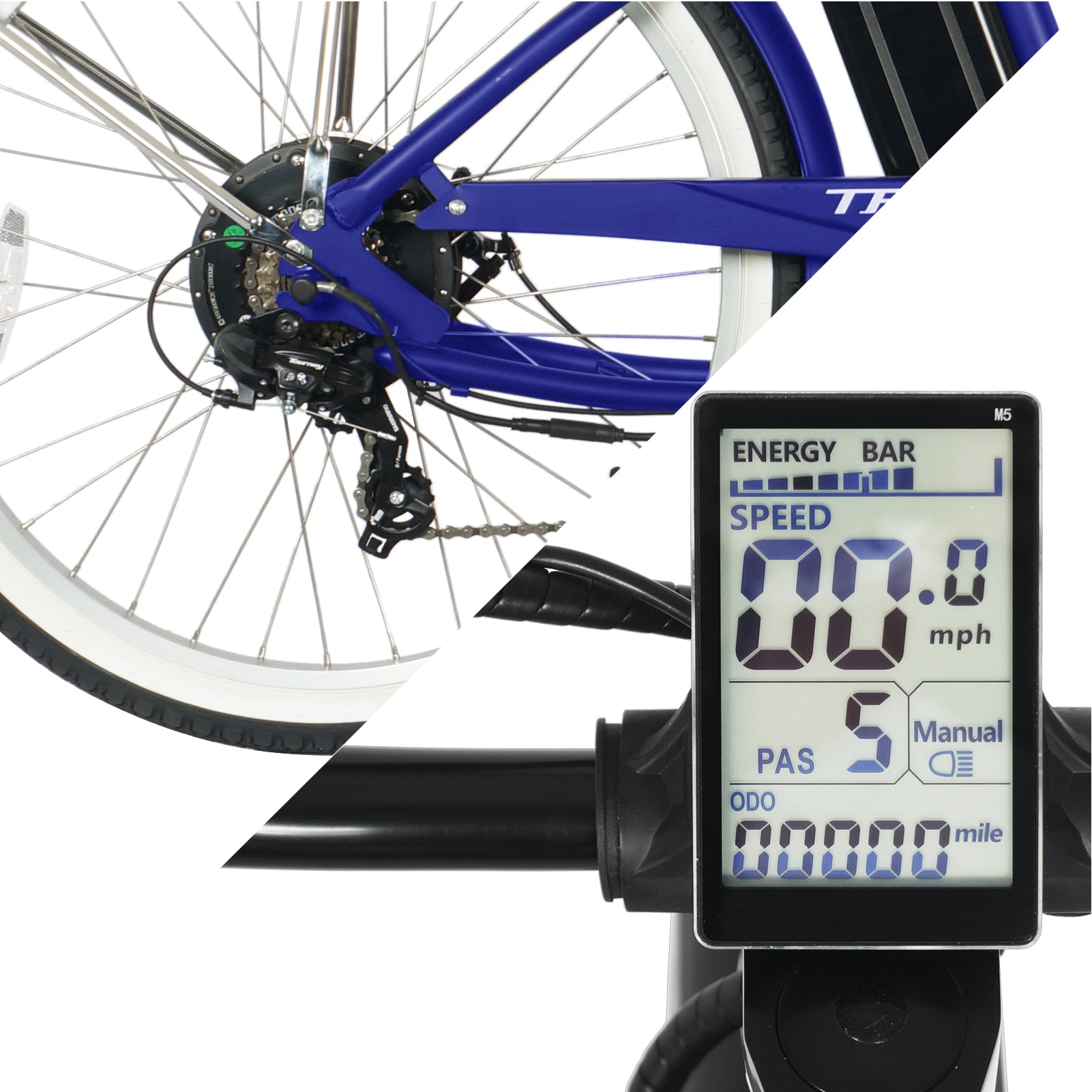 Tracer Omega 500W Electric Beach Cruiser Bike for Men