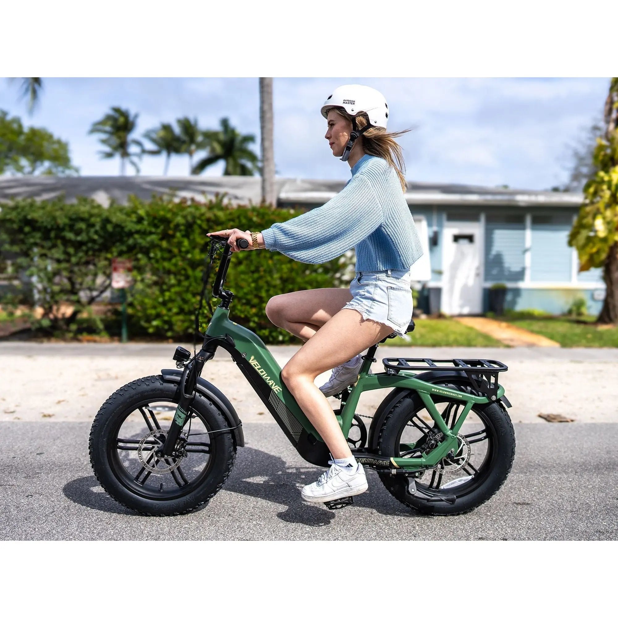 Velowave Pony Compact Step Thru Fat Tire Electric Bike 