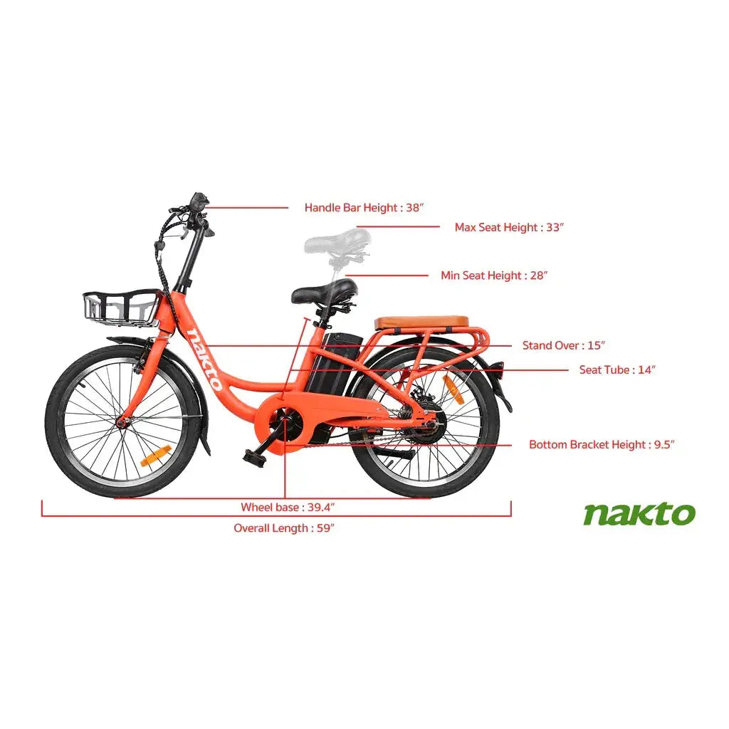 Nakto Pony Step Thru Electric City Bike 