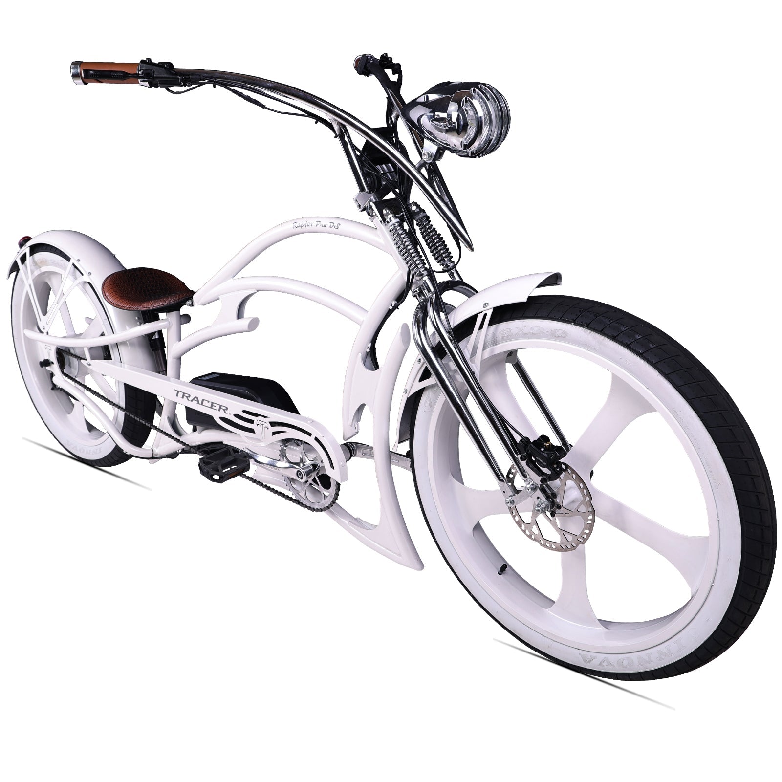 Tracer Raptor Pro DS 800W Stretch Chopper Cruiser Electric Bike