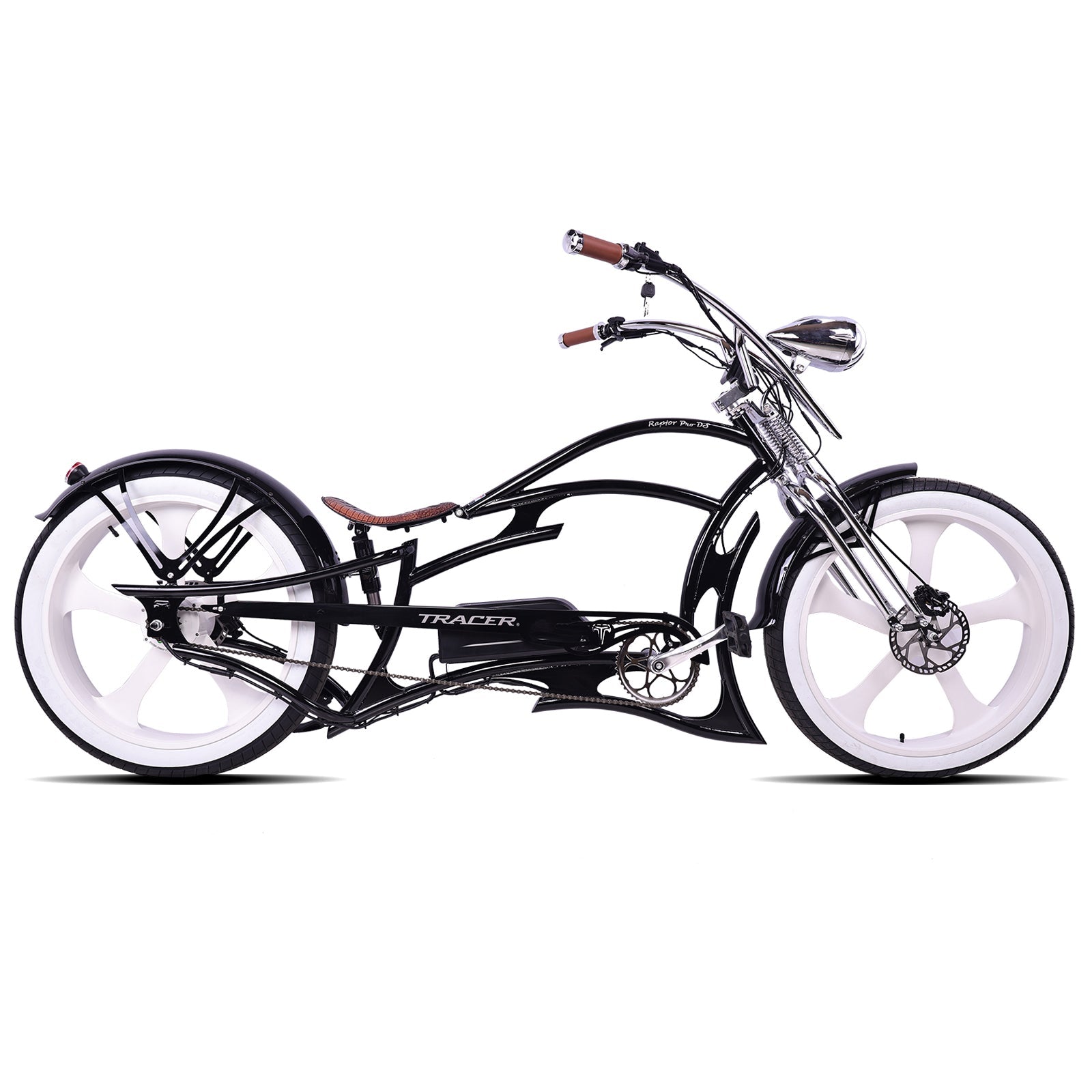 Tracer Raptor Pro DS 800W Stretch Chopper Cruiser Electric Bike