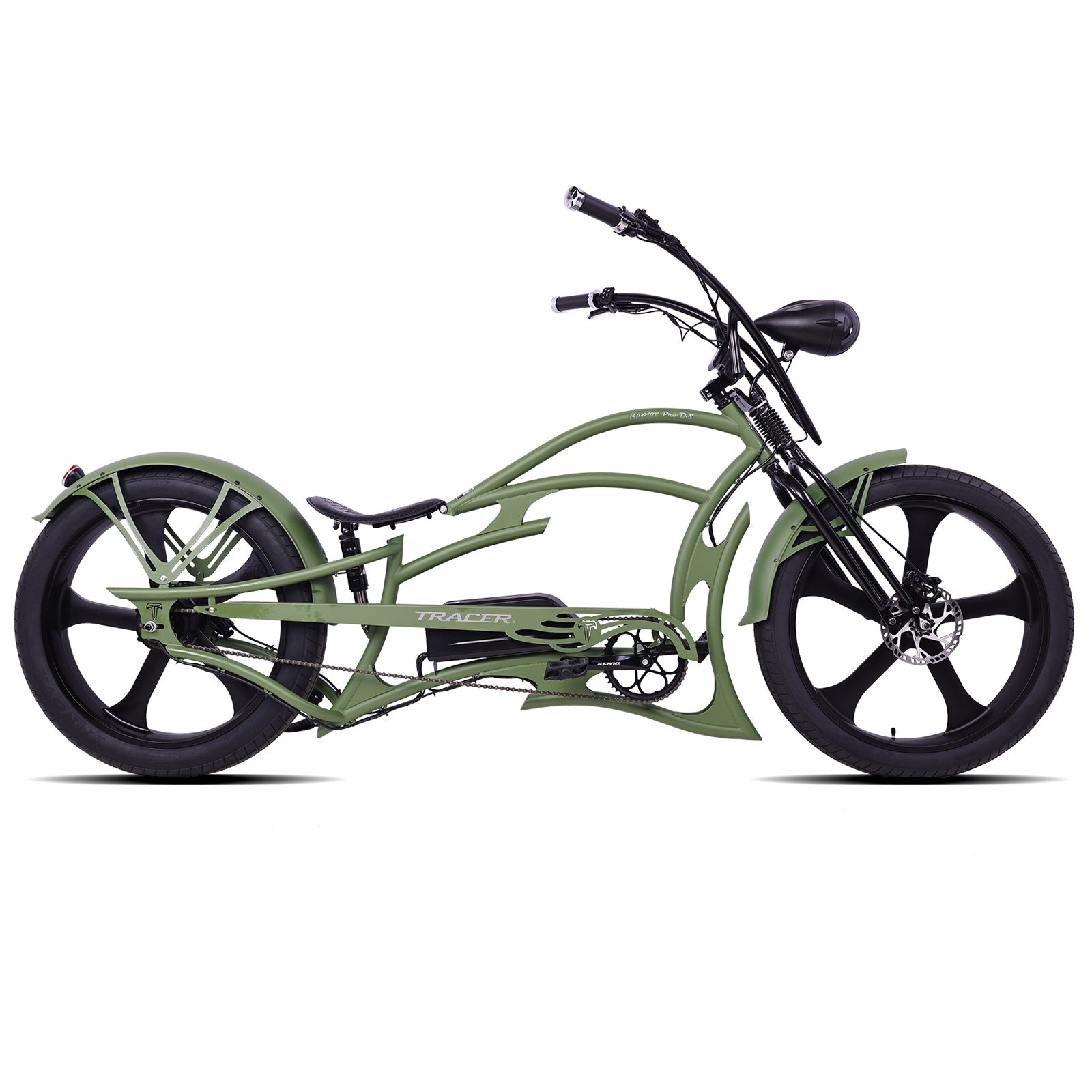 Tracer Raptor Pro DS 800W Stretch Chopper Cruiser Electric Bike