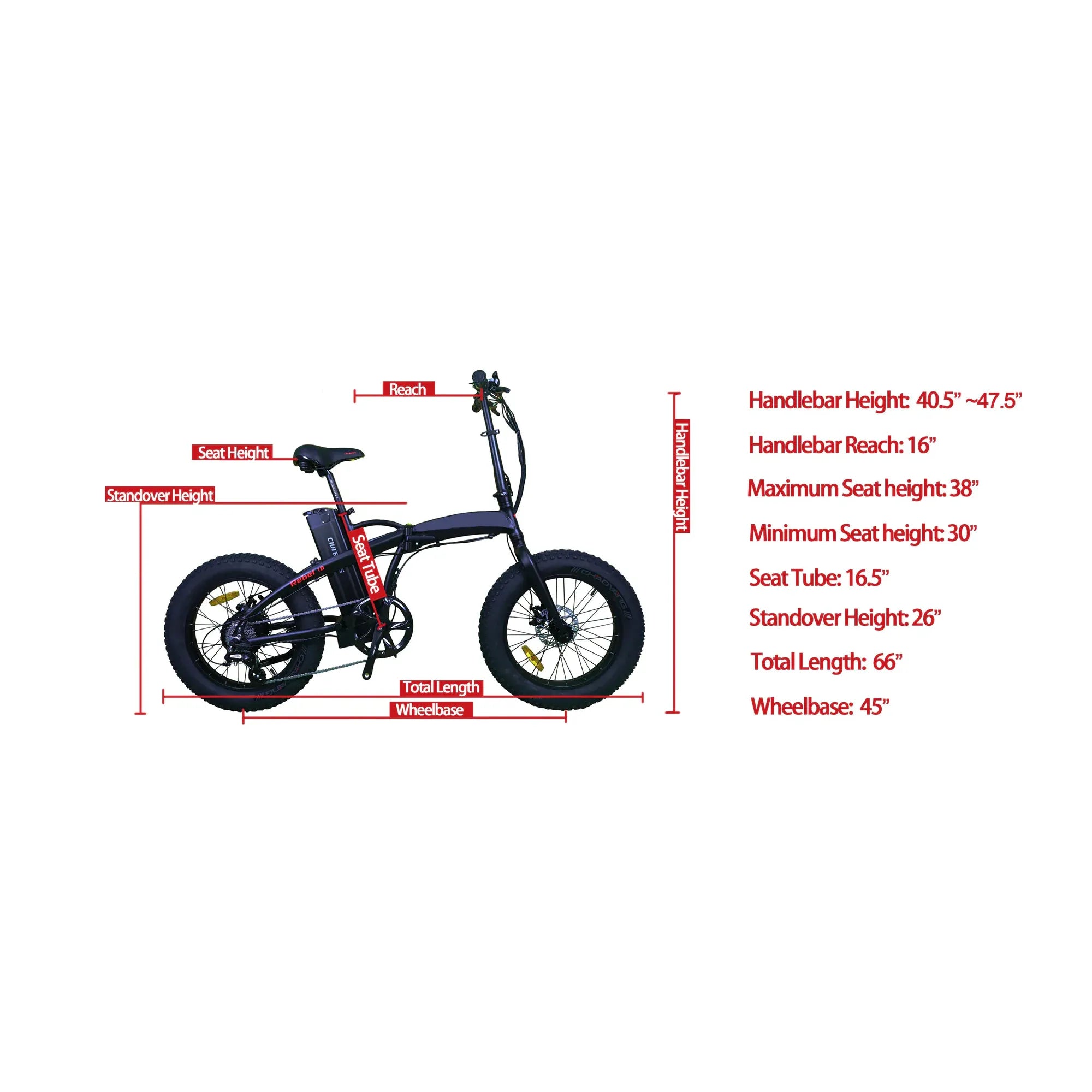 GlareWheel EB-RE 500W Foldable Fat Tire Sport Electric Bike