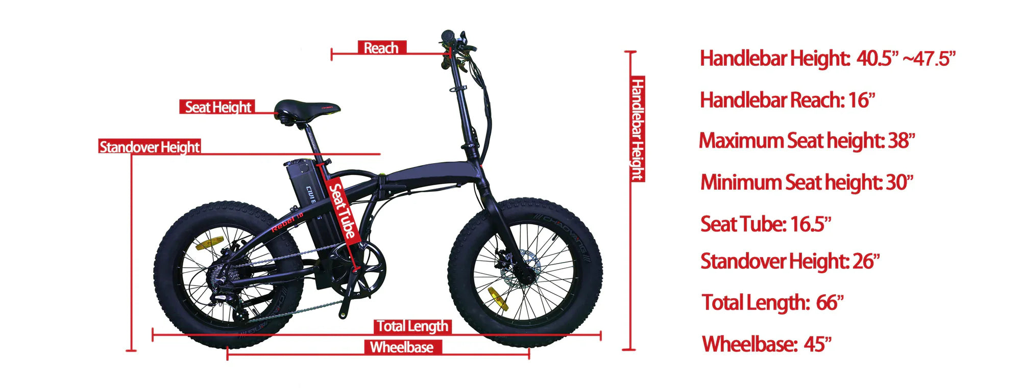 GlareWheel EB-RE 500W Foldable Fat Tire Sport Electric Bike
