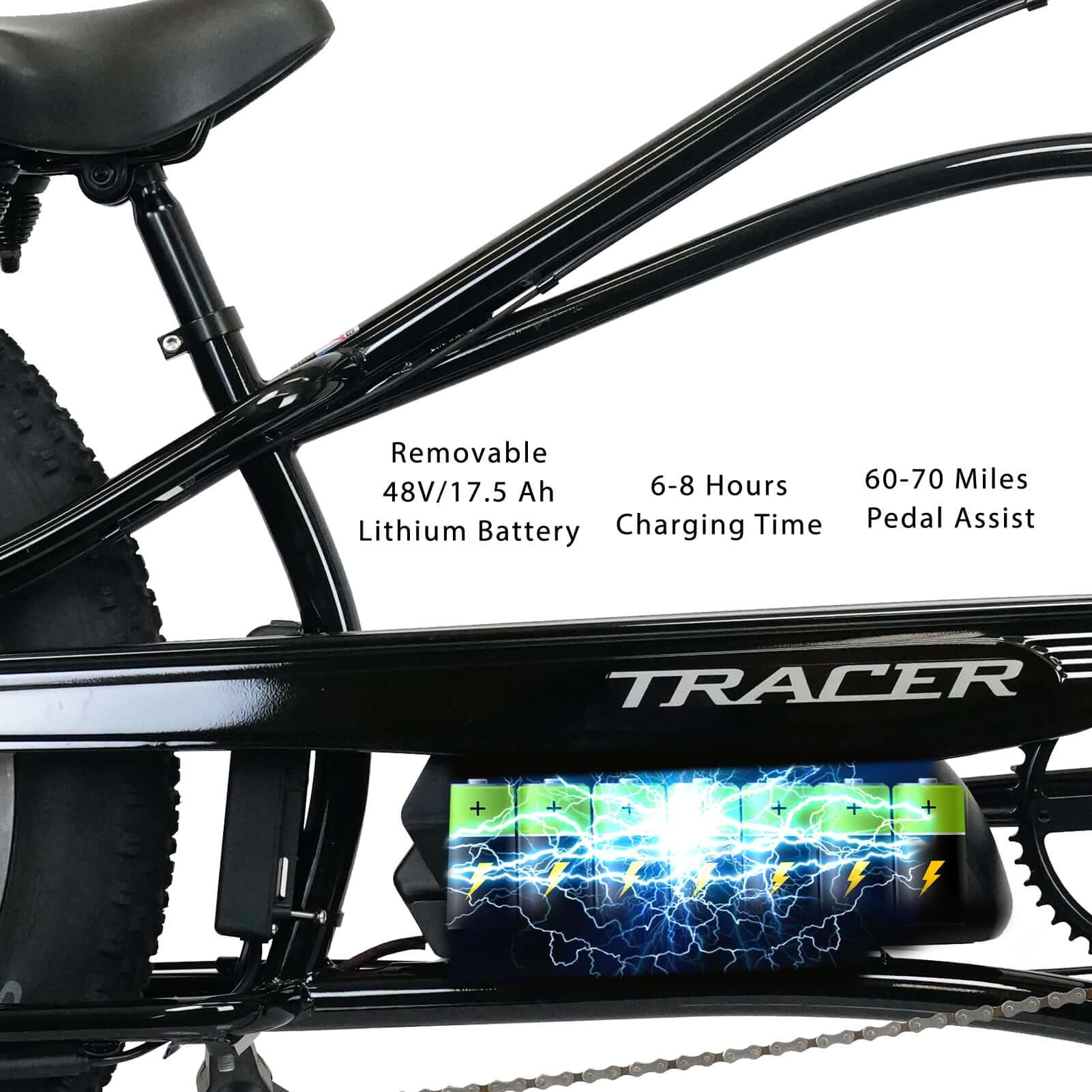 Tracer Tracker DS7 26-Inch 7-Speed Stretch Electric Cruiser Bike
