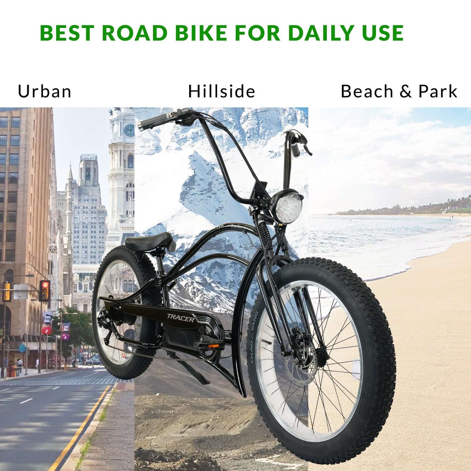 Tracer Tracker DS7 26-Inch 7-Speed Stretch Electric Cruiser Bike