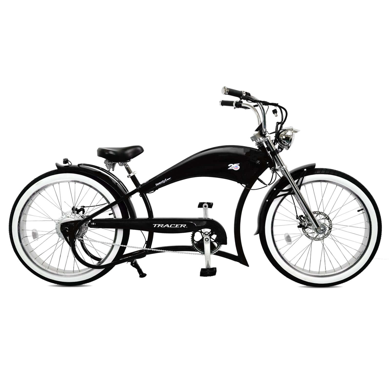 Tracer Twenty5 GT 500W Motorcycle-Style Stretch Chopper Electric Bike