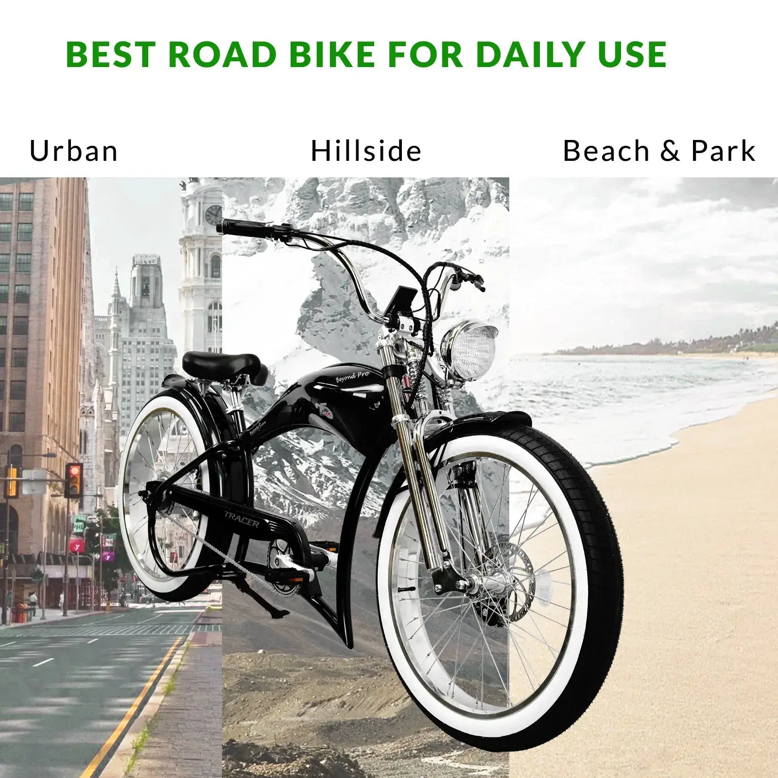 Tracer Twenty5 GTS 500W Motorcycle-Style Stretch Chopper Electric Bike