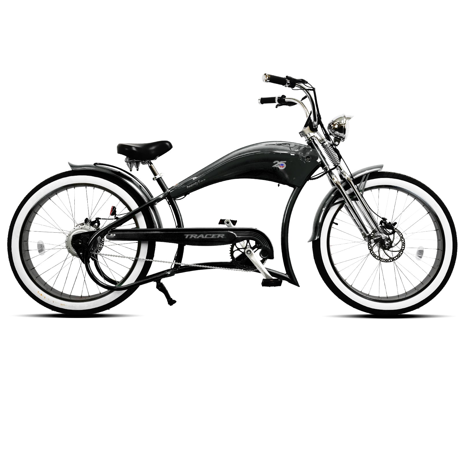Tracer Twenty5 DS 500W Motorcycle-Style Stretch Chopper Electric Bike