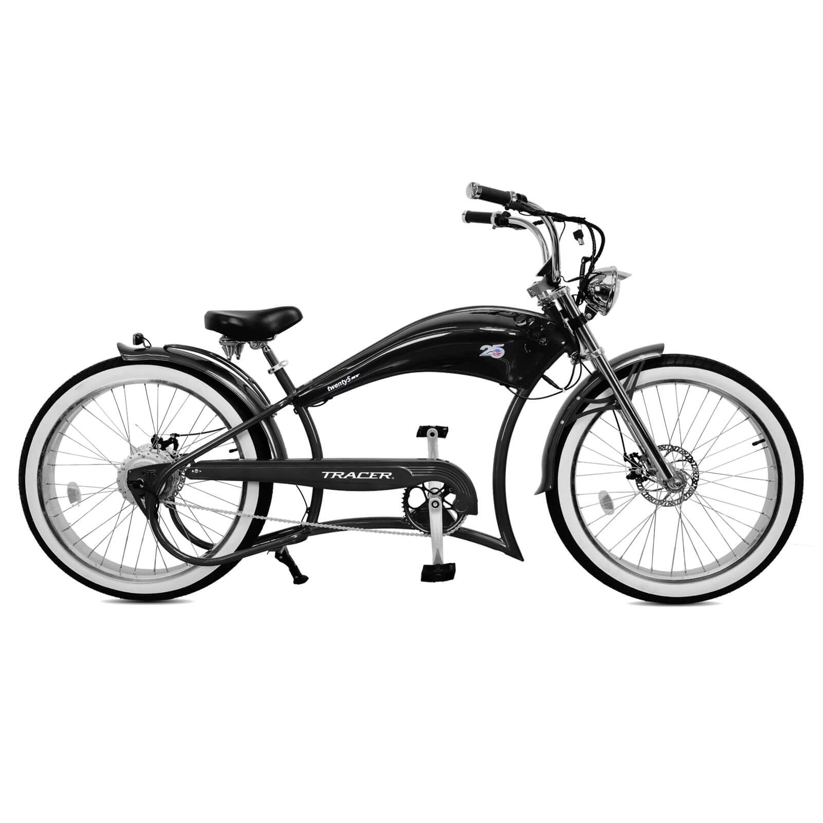 Tracer Twenty5 GT 500W Motorcycle-Style Stretch Chopper Electric Bike