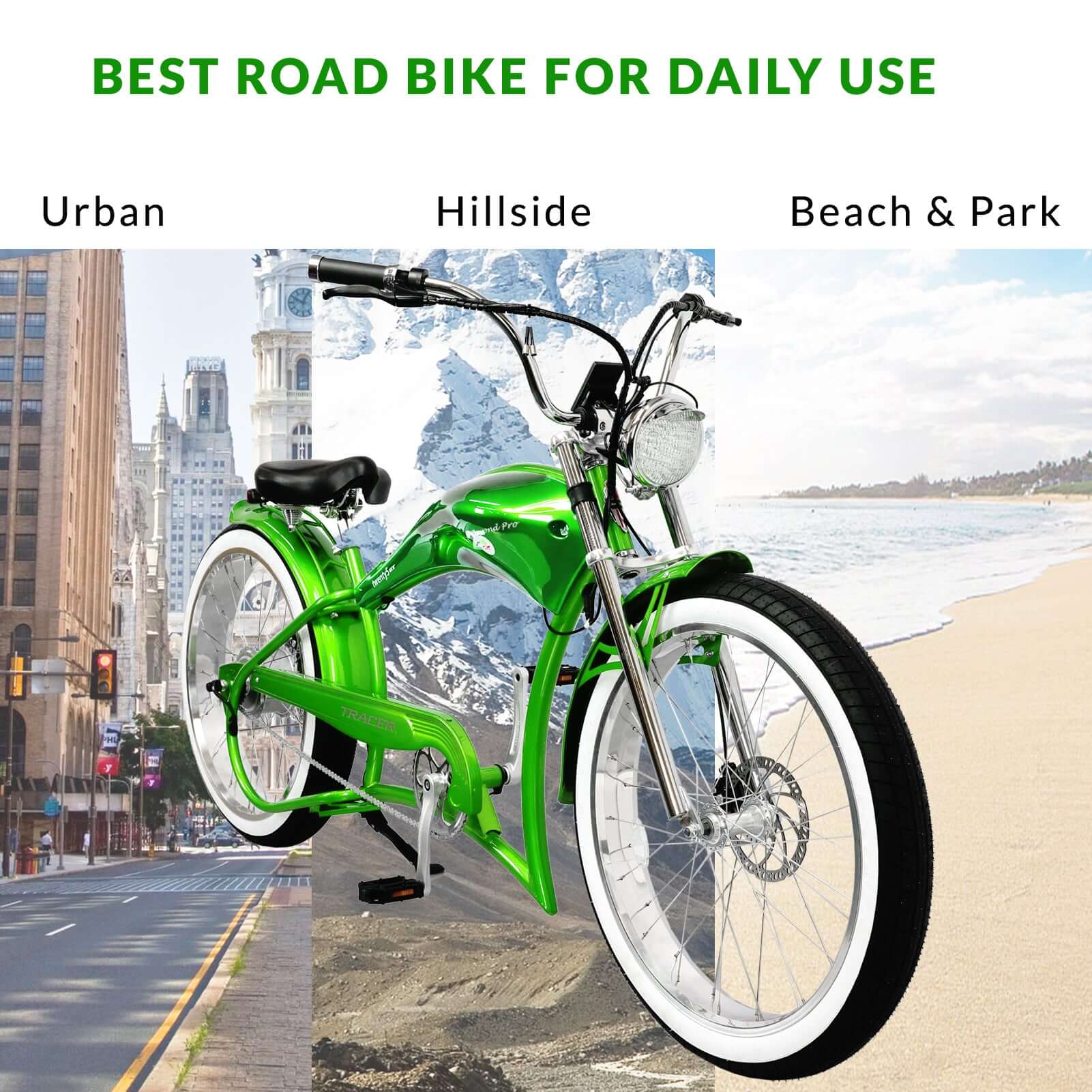 Tracer Twenty5 GT 500W Motorcycle-Style Stretch Chopper Electric Bike