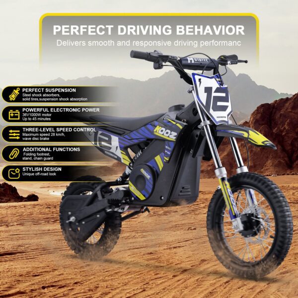 mototec 36v/8ah 1000w (hp112e) electric dirt bike