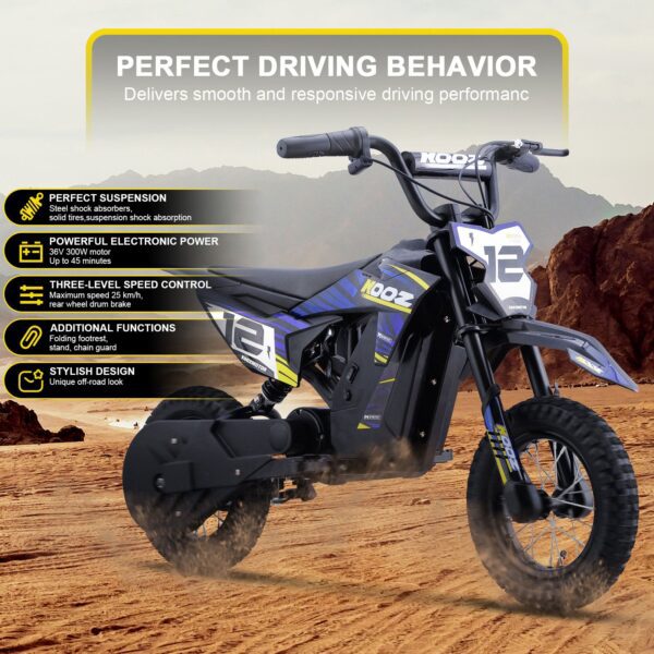 mototec 36v/4ah 300w (hp122e) electric dirt bike