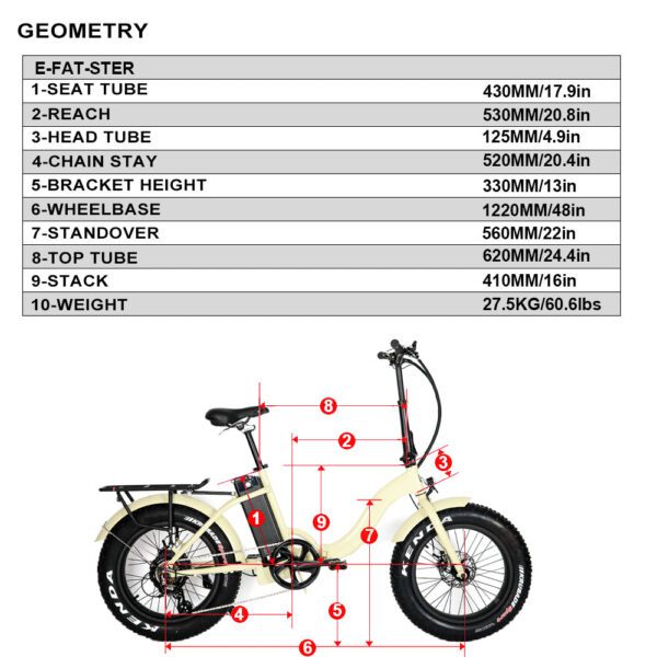 eunorau e fat step 48v 12.5ah/17.5ah 500w folding step thru electric bike