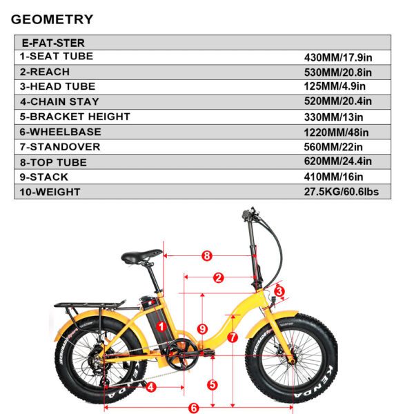 eunorau e fat step 48v 12.5ah/17.5ah 500w folding step thru electric bike