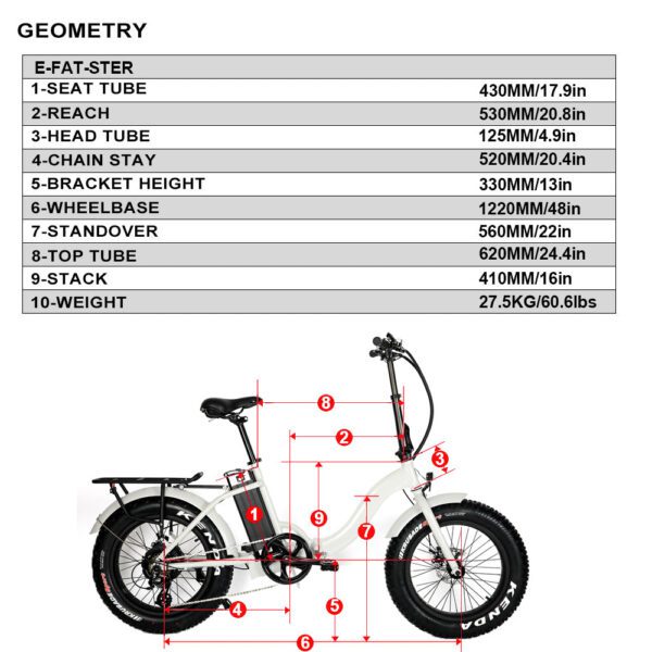 eunorau e fat step 48v 12.5ah/17.5ah 500w folding step thru electric bike