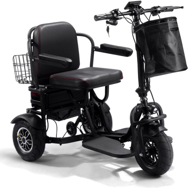 mototec folding mobility electric trike 48v/15.6ah 1000w dual motor