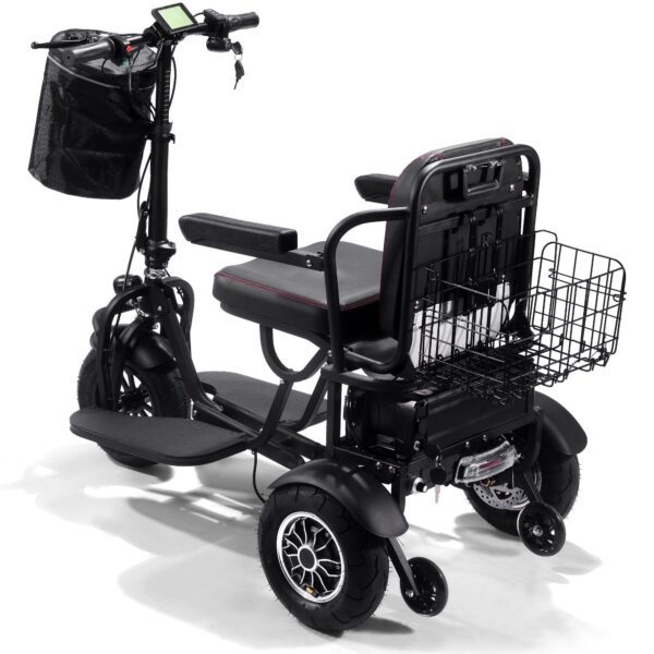 mototec folding mobility electric trike 48v/15.6ah 1000w dual motor