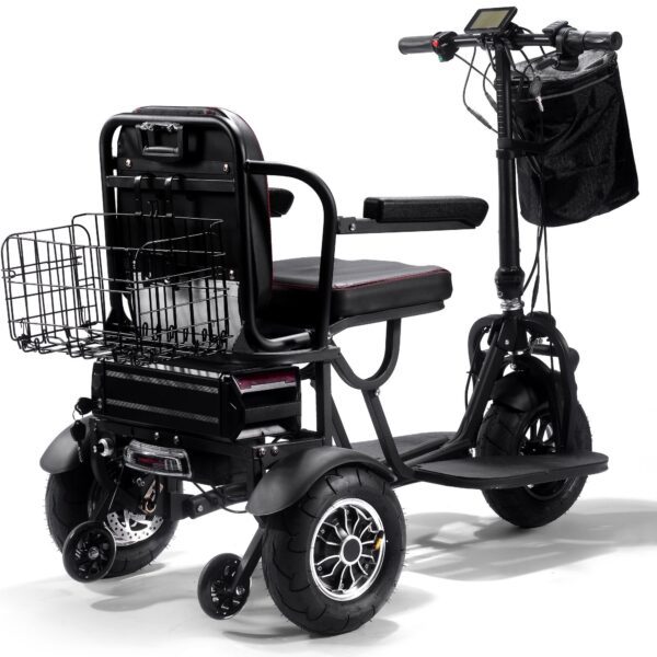 mototec folding mobility electric trike 48v/15.6ah 1000w dual motor