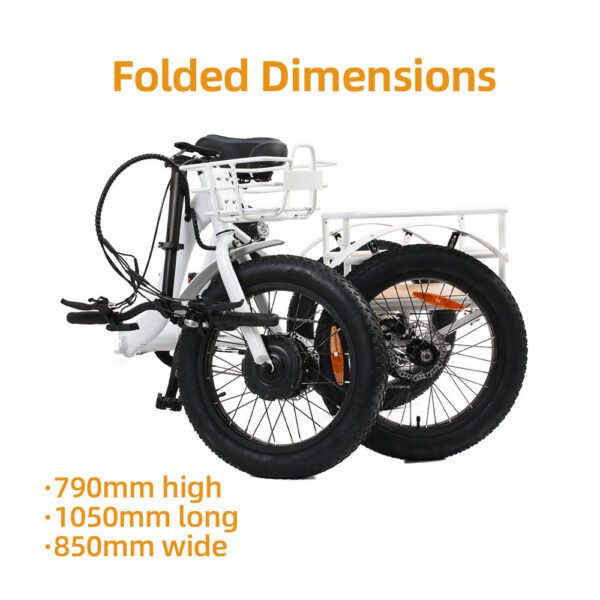 eunorau new trike 48v/12.5ah 500w step thru folding electric trike