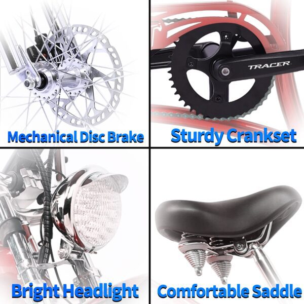 tracer twenty5 gt 500w 26" cruiser e bike