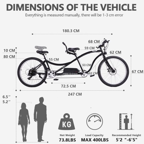 micargi aloha 26" tandem beach cruiser electric bike