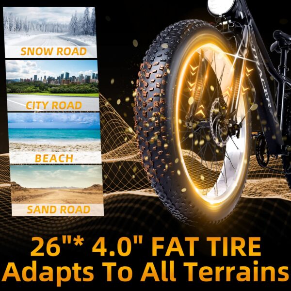 tacoma 800w fat tire electric mountain bike